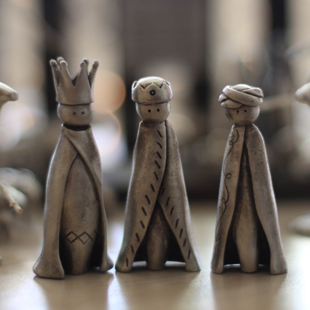 Wisemen Nativity Figurine Set (Pewter)