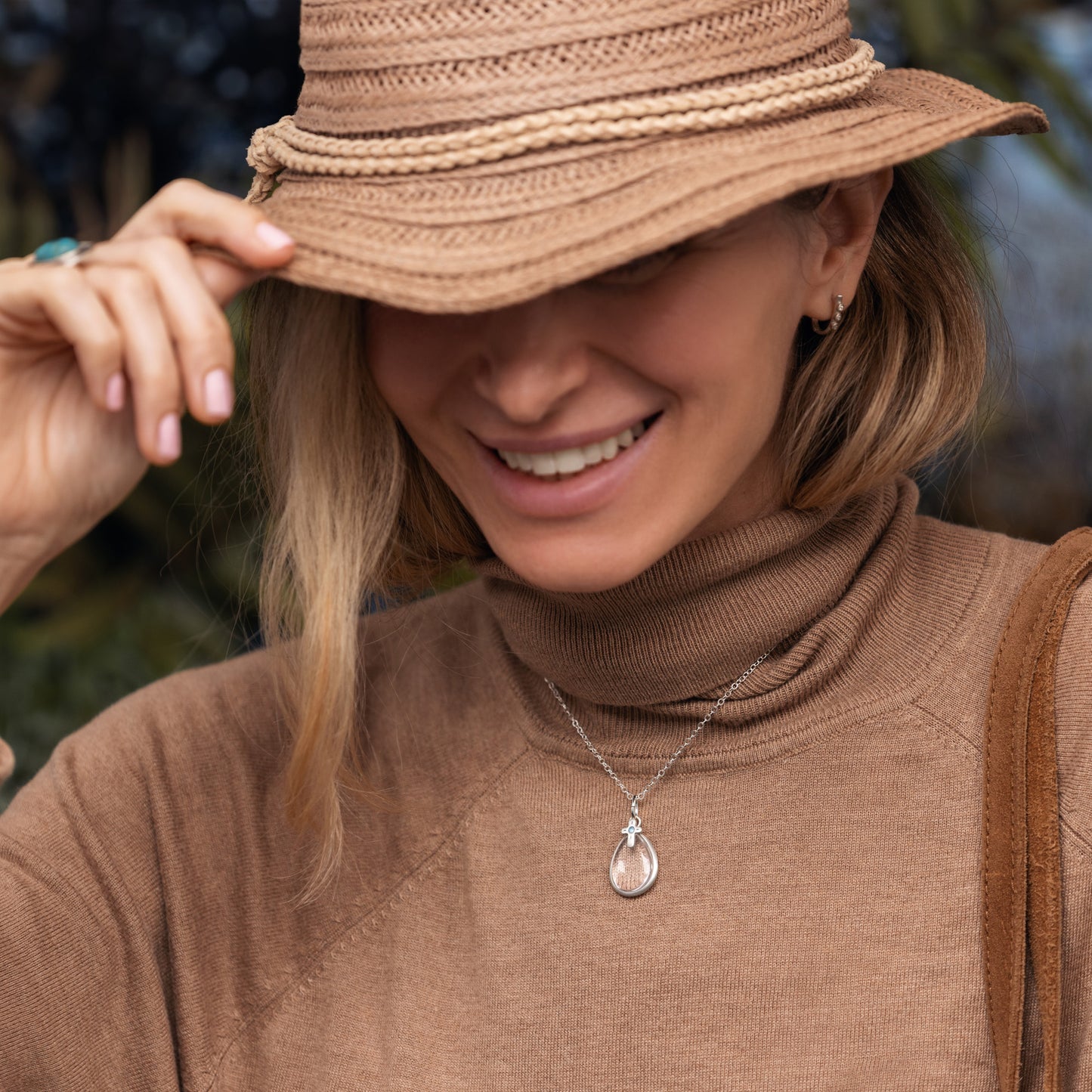 Clear and Bright Birthstone Cross Necklace (Sterling Silver)