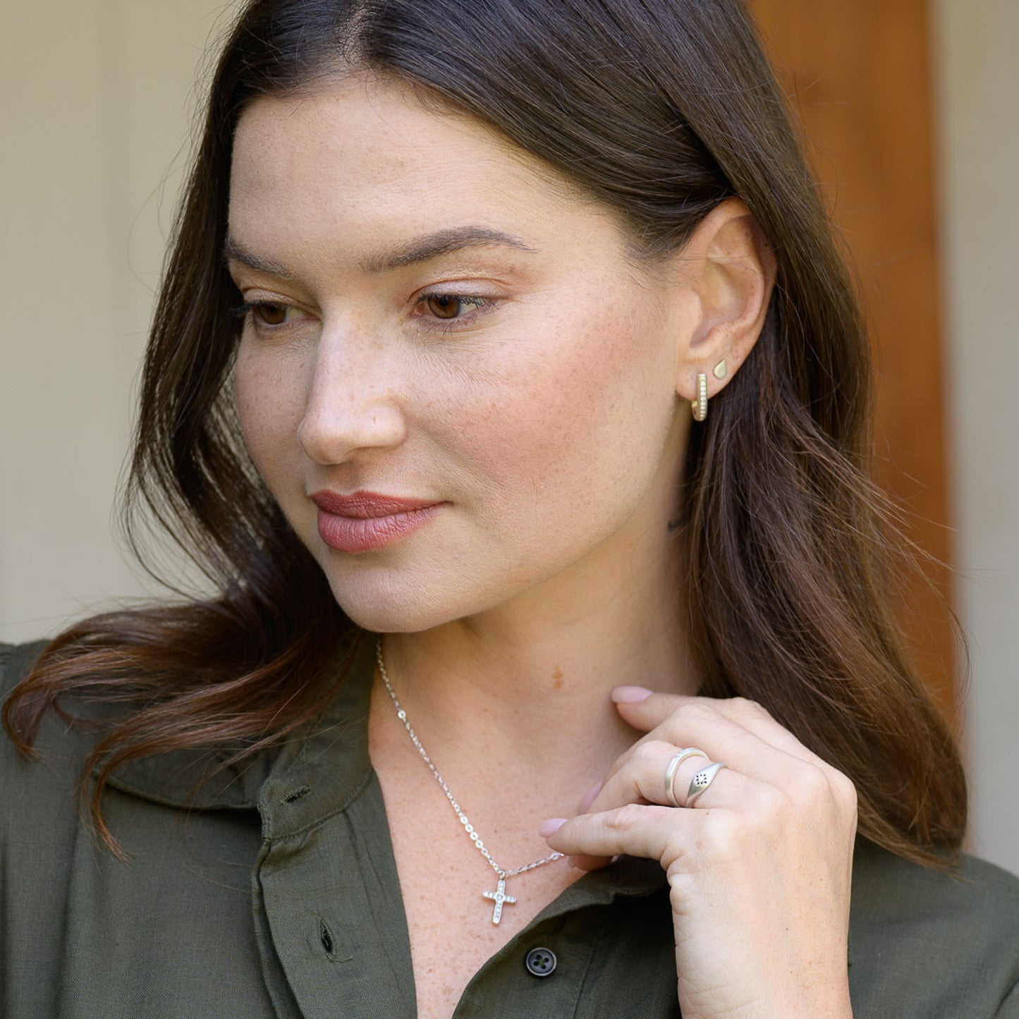 Passage Earrings Genuine Diamonds (Sterling Silver)