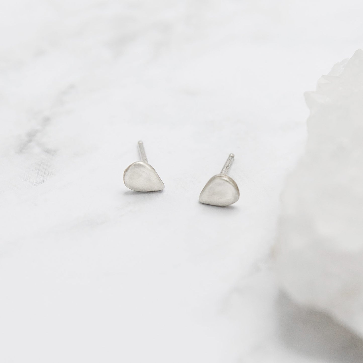 Raindrop Stud Earrings (Sterling Silver)