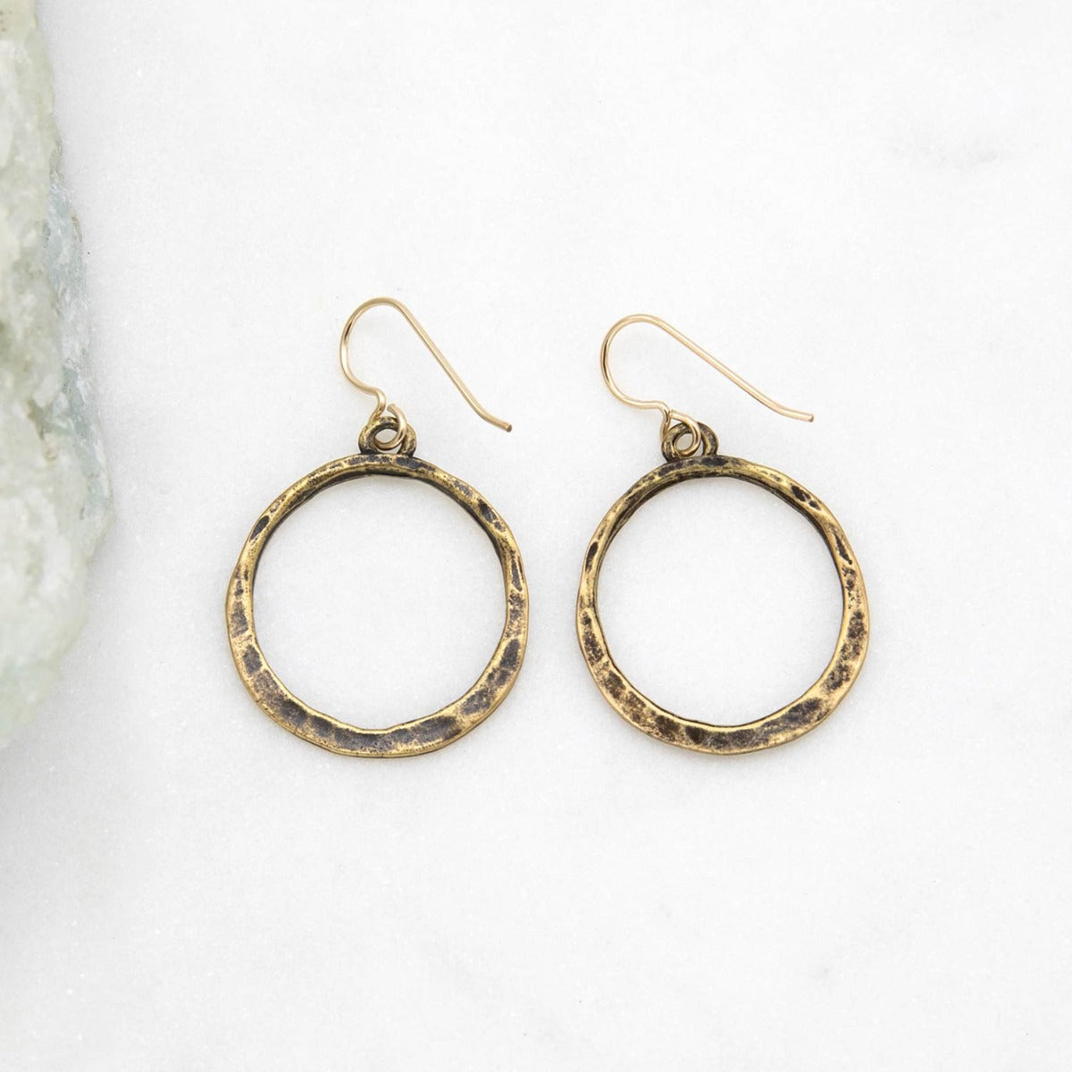 Hammered Hoop Earrings (Gold Plated)