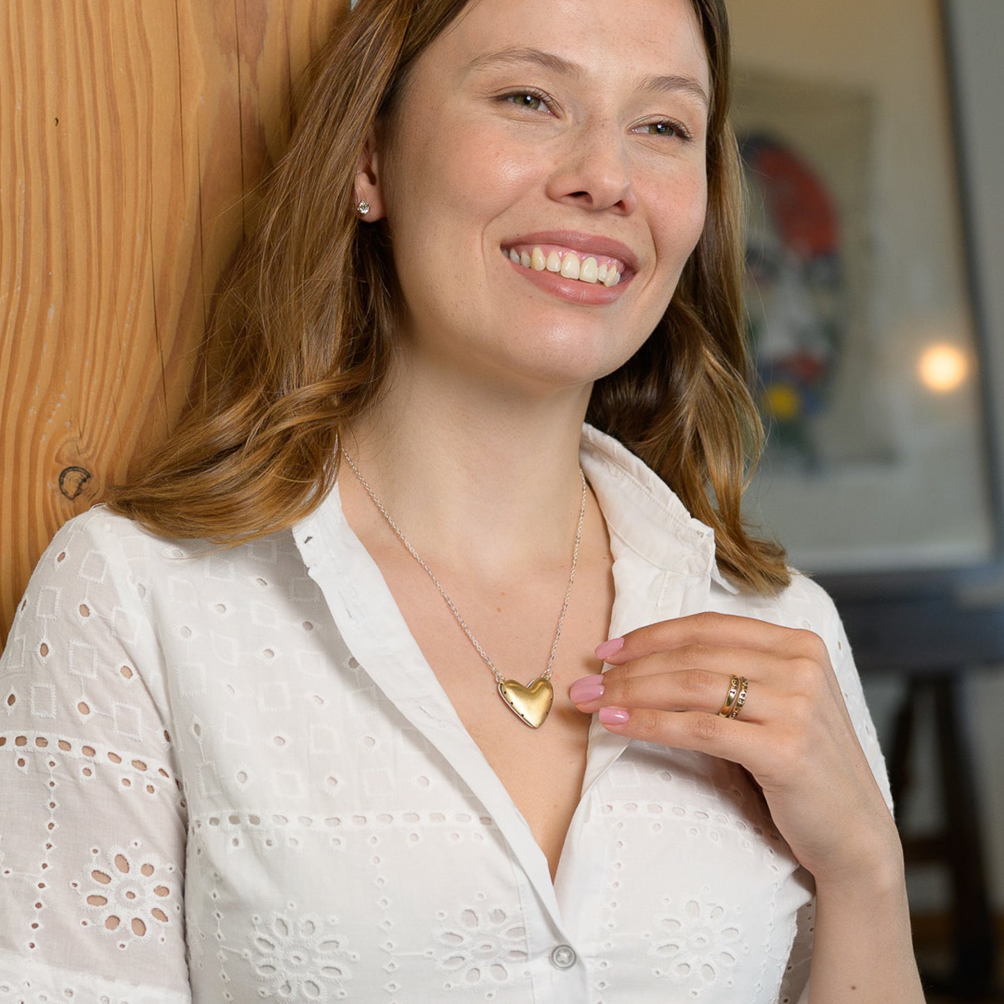 Inside My Heart Hidden Message Necklace-floral (Sterling Silver & Gold Plated)