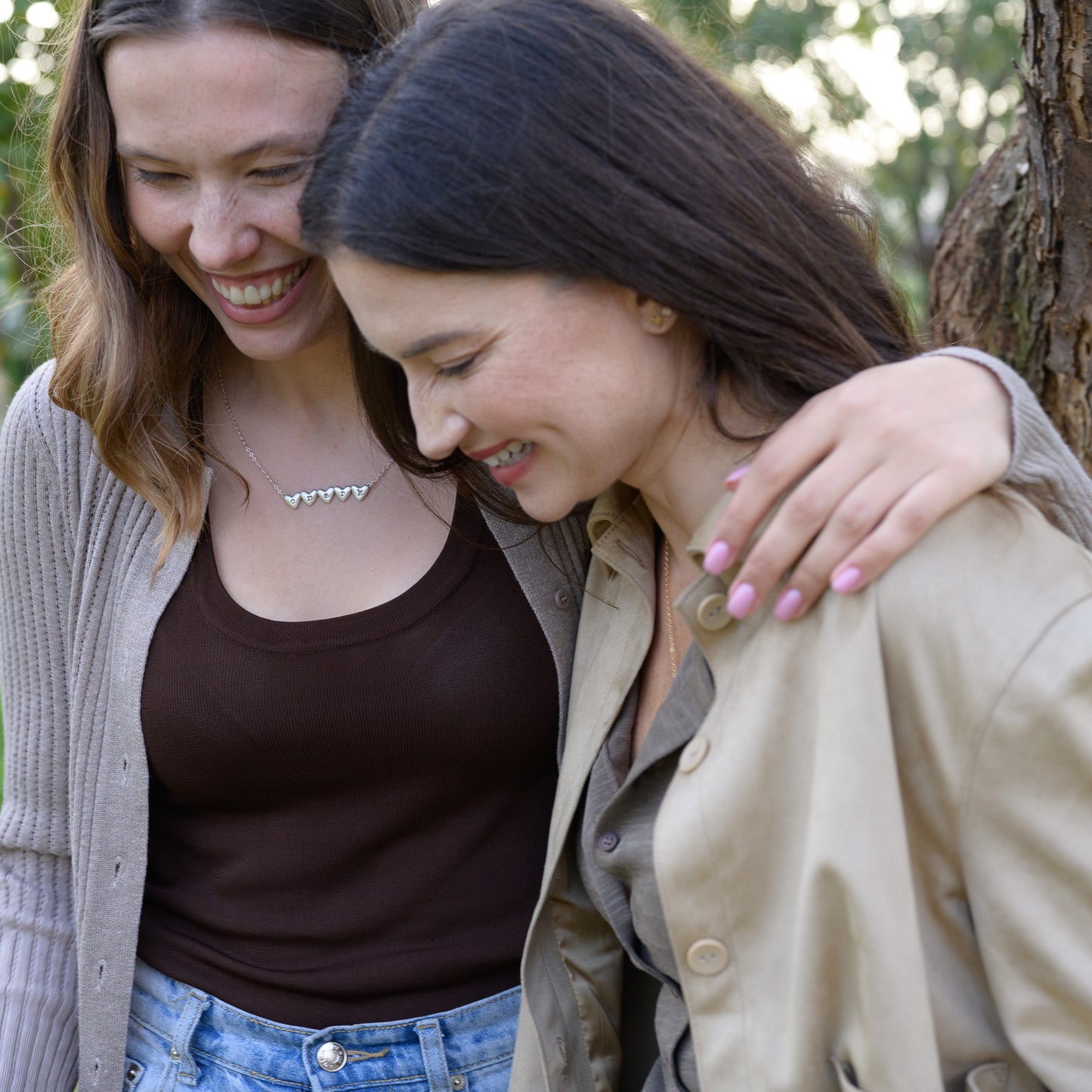 Kindred Hearts Initials Necklace (Gold Plated)