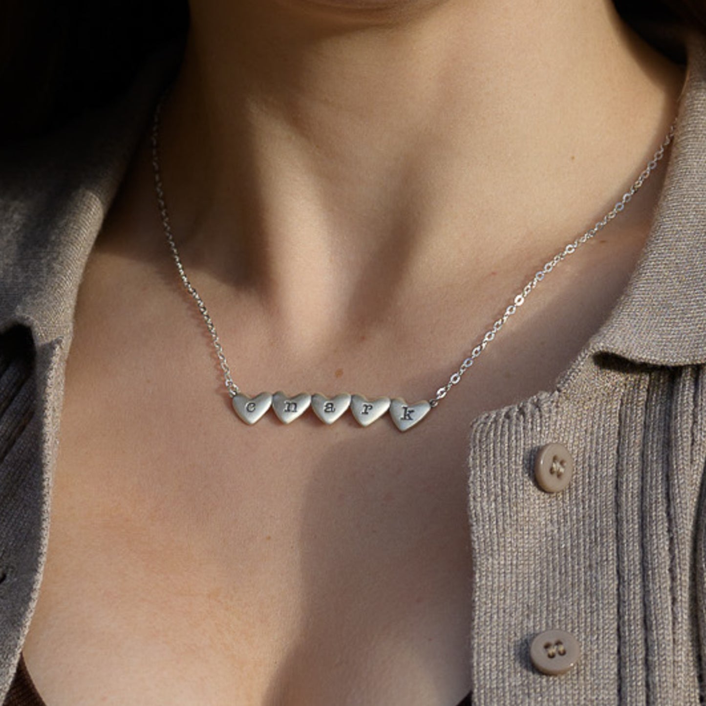 Kindred Hearts Initials Necklace (Sterling Silver)