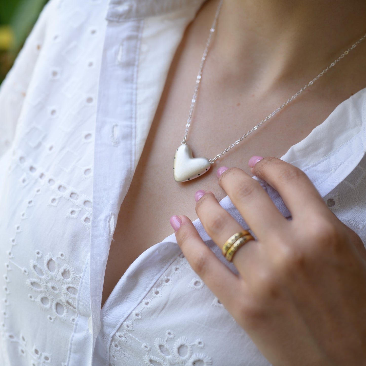 Inside My Heart Hidden Message Necklace-scalloped (Sterling Silver & Gold Plated)