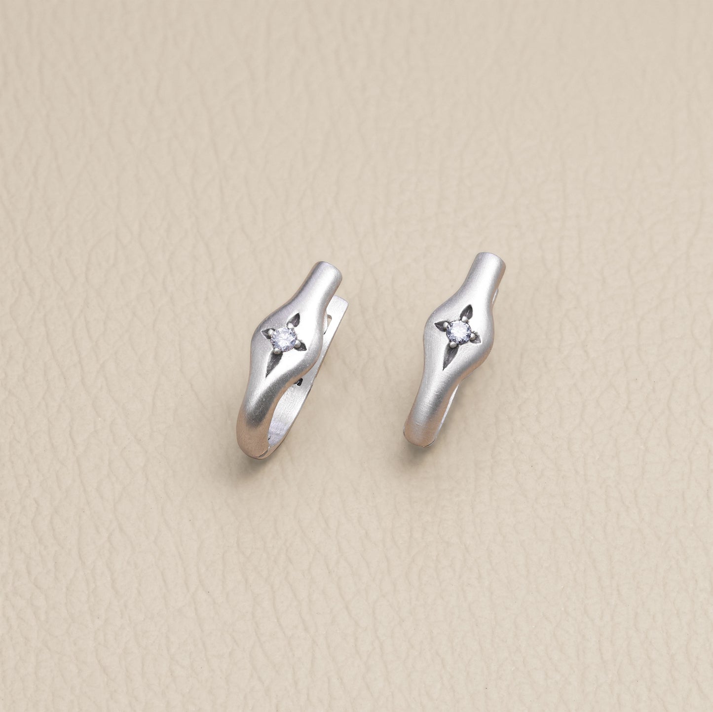 North Star Hoop Earrings (Sterling Silver)