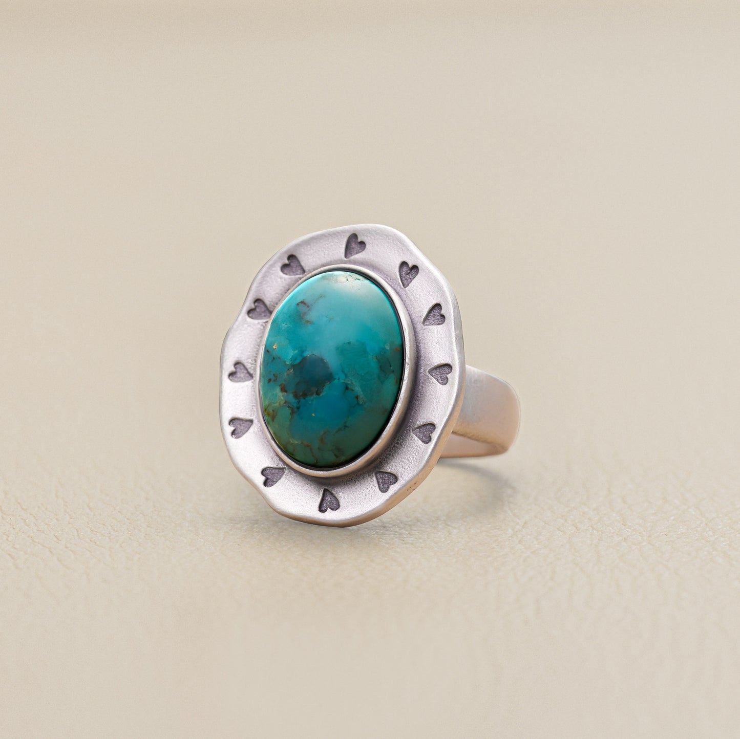 Love Surrounds me Turquoise Ring (Sterling Silver)