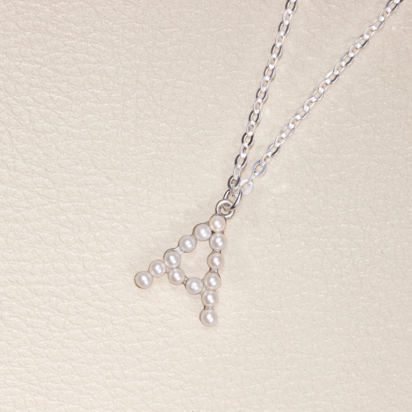 Sweet Pearl Initial Necklace (Sterling Silver)