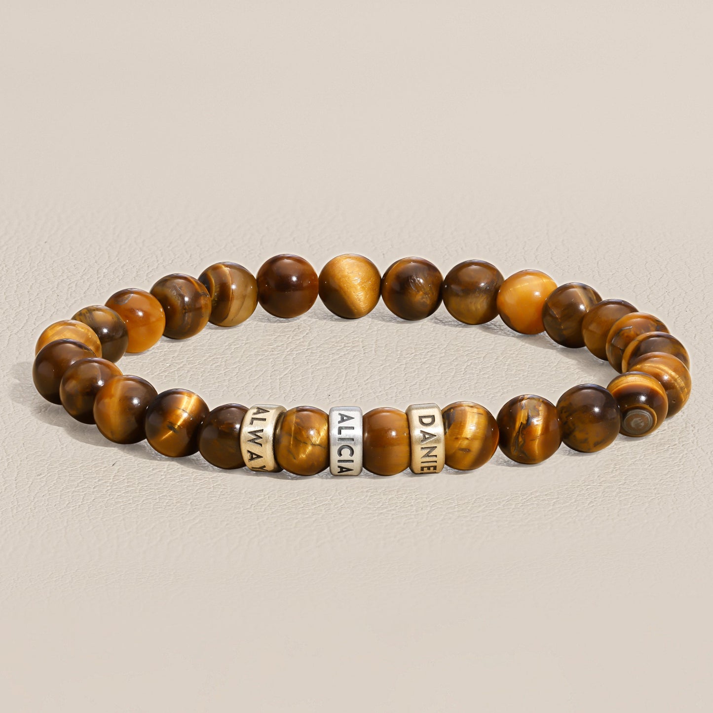 Tiger Eye Beaded Name Bracelet