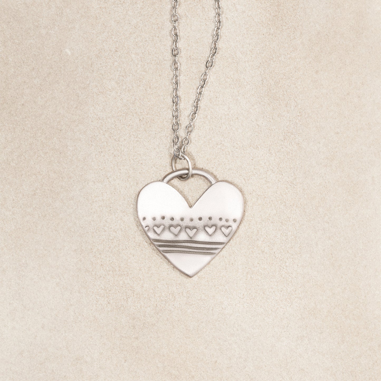 Row of Hearts Necklace (Pewter)