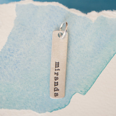 Skinny Tag Charm (Pewter)