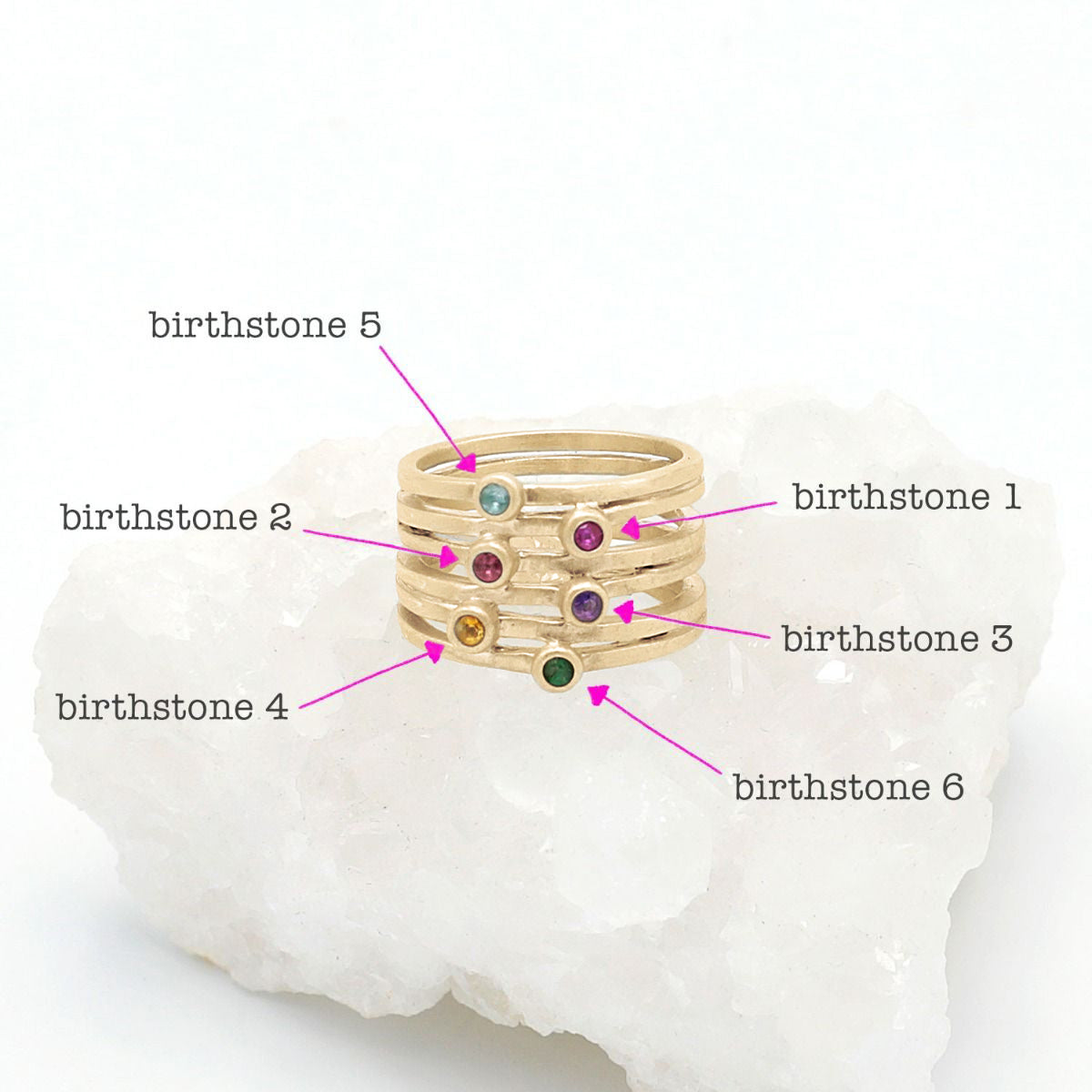 Always Together Birthstone Ring (10K Solid Gold)