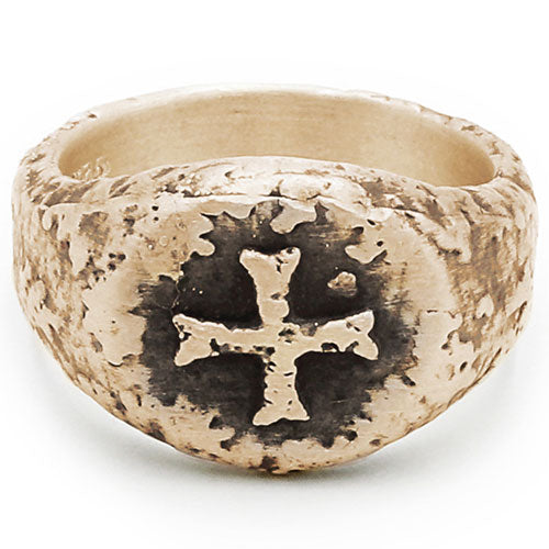 Ancient Cross Signet Ring (14K Solid Gold)