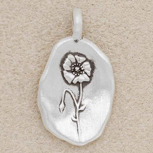 August Birth Flower Charm (Sterling Silver)