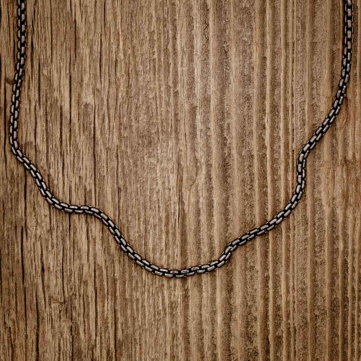 18" Black Sterling Silver Box Chain