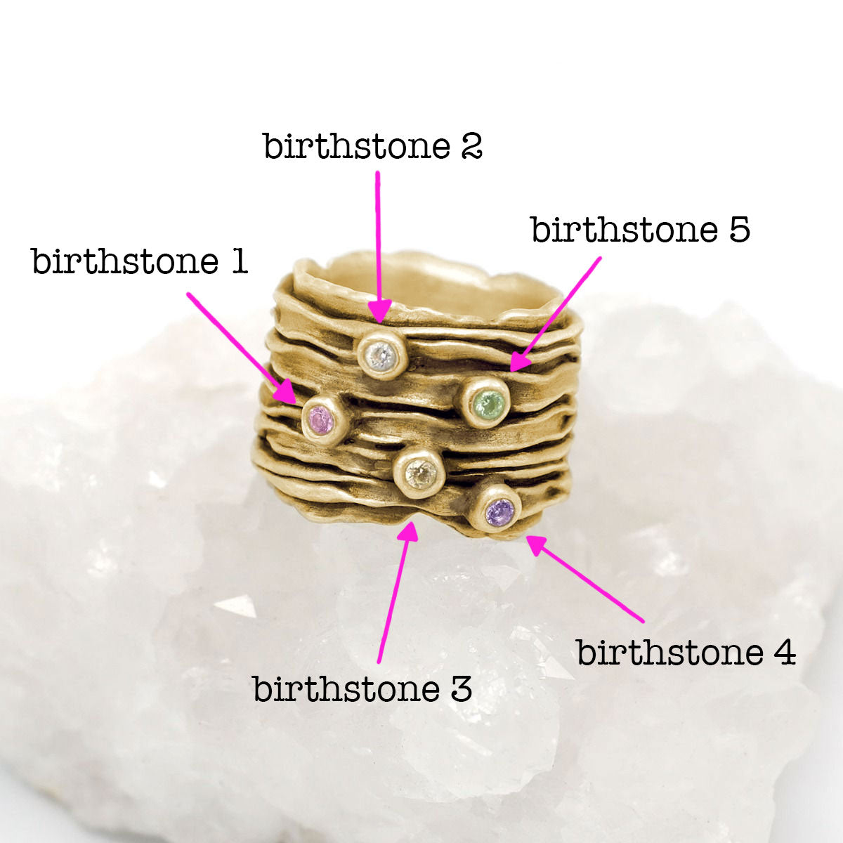 Brave Love® Birthstone Ring (10K Solid Gold)