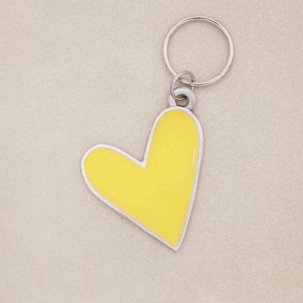 Brave Love® Colorful Heart Keychain (Pewter)