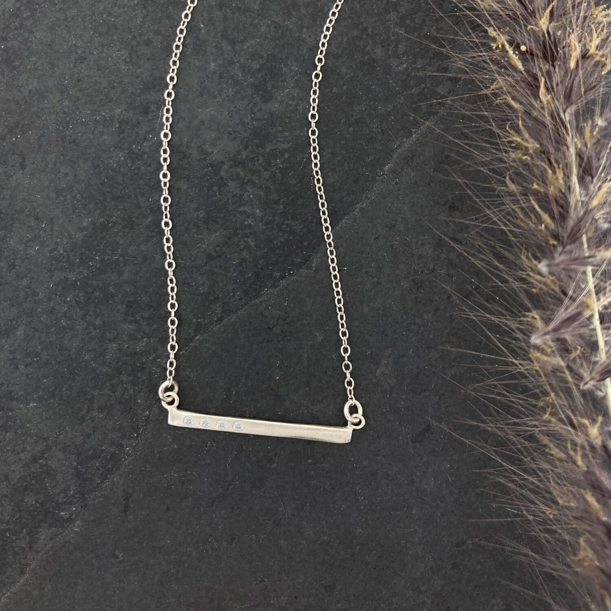 Cross Bar Necklace (Sterling Silver)