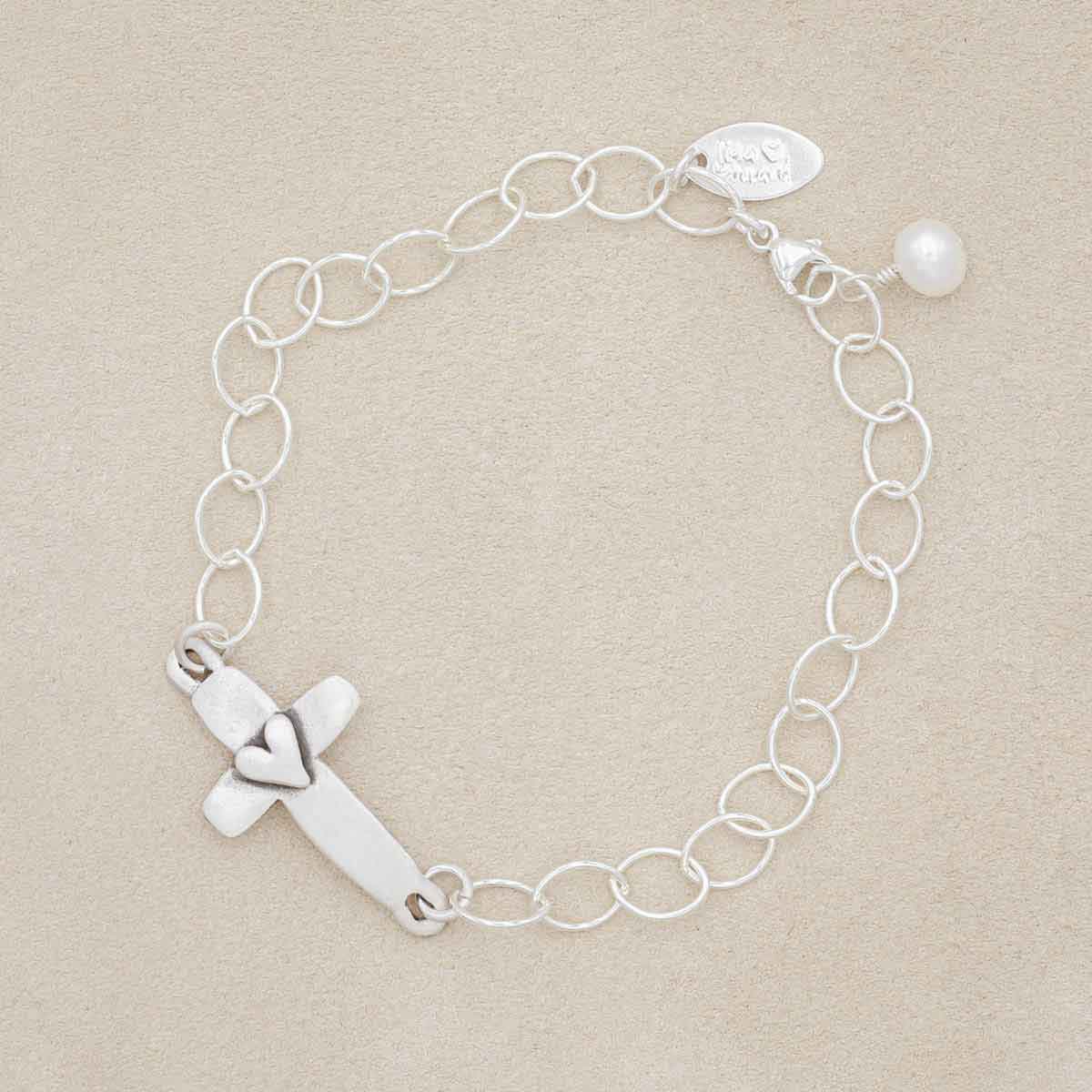 cross of faith bracelet handcrafted in sterling silver