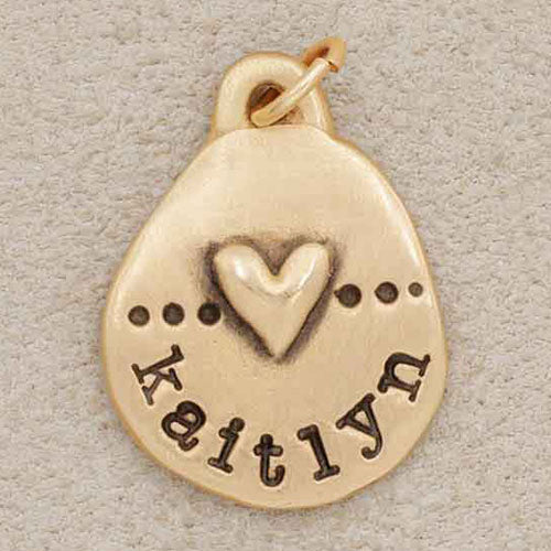 Heart with Dots Charm (Gold Plated)