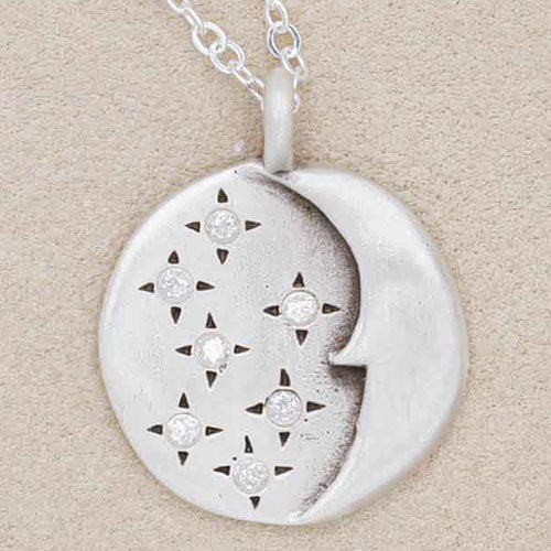I Love You Moon And Stars Necklace (Sterling Silver)