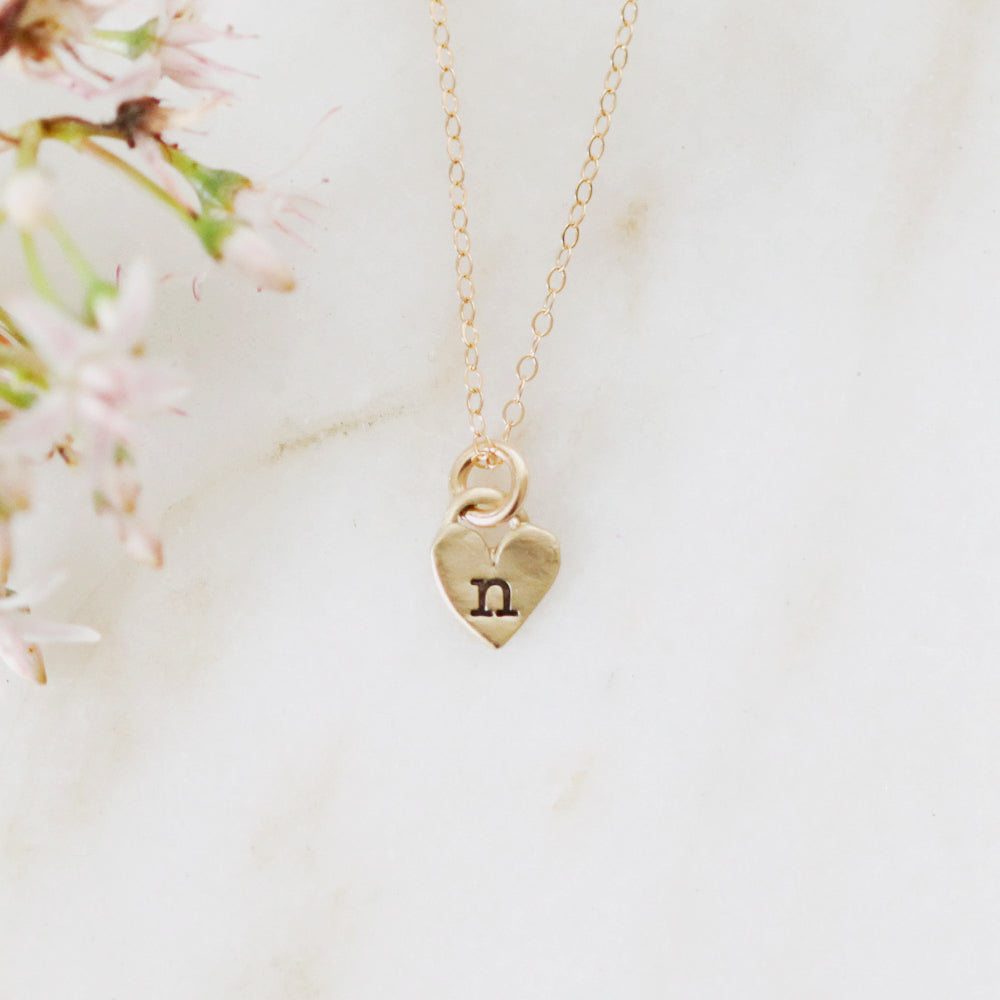 Cherished Hearts Initials Necklace (10K Solid Gold)