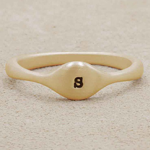 Initial Stacking Ring (14K Solid Gold)