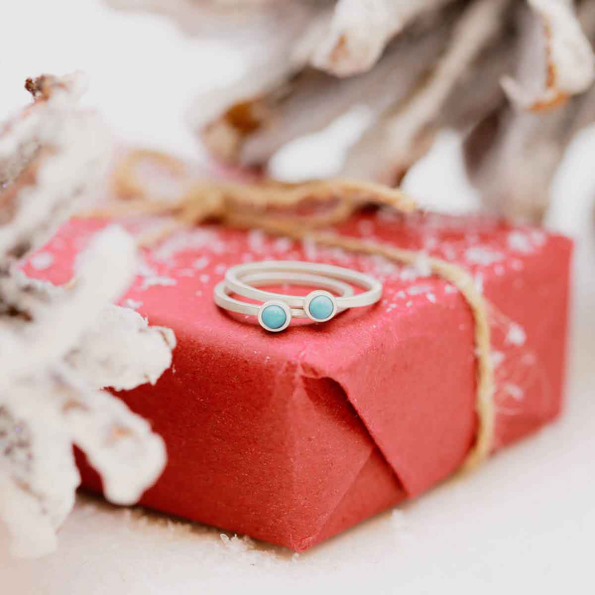 girl holding sterling silver Lighthearted Turquoise Ring