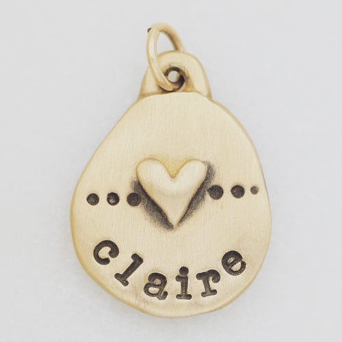 Heart with Dots Charm (Gold Plated)