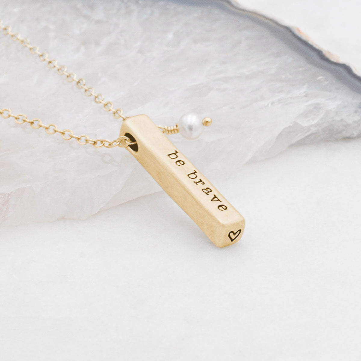 What Matters Most Necklace - 1 Side (14K Solid Gold)