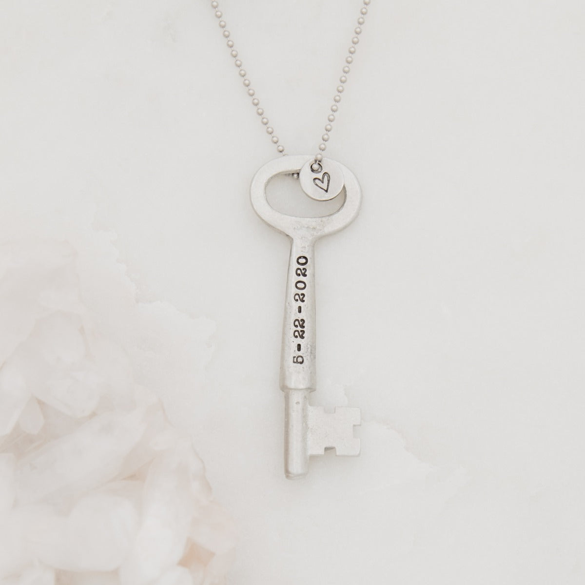 Key To My Heart Necklace (Pewter)