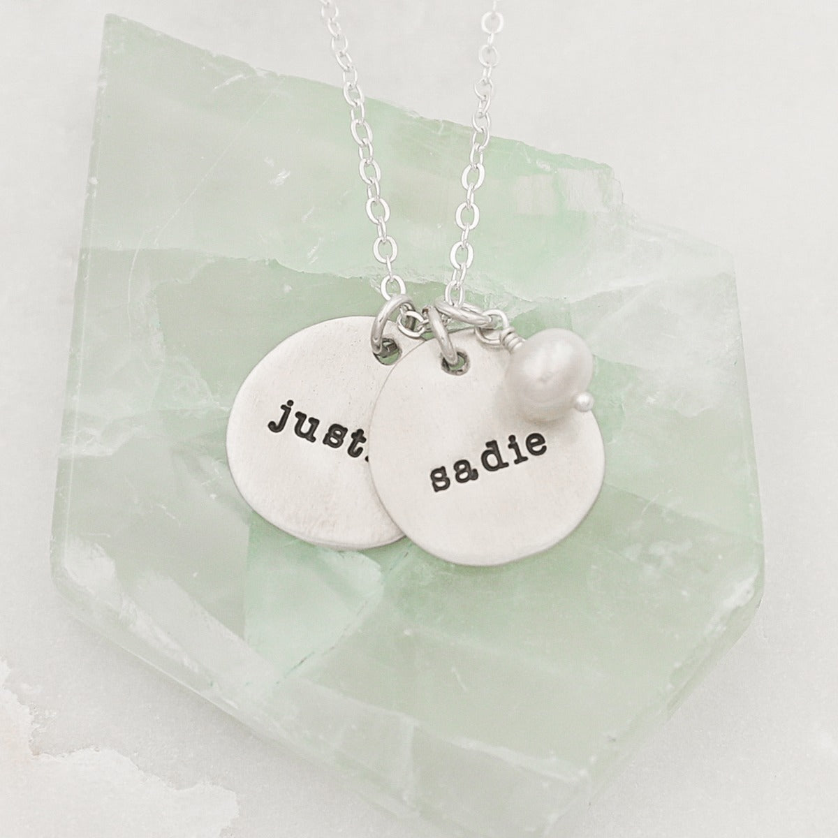 Beloved Name Disc Necklace (Sterling Silver)