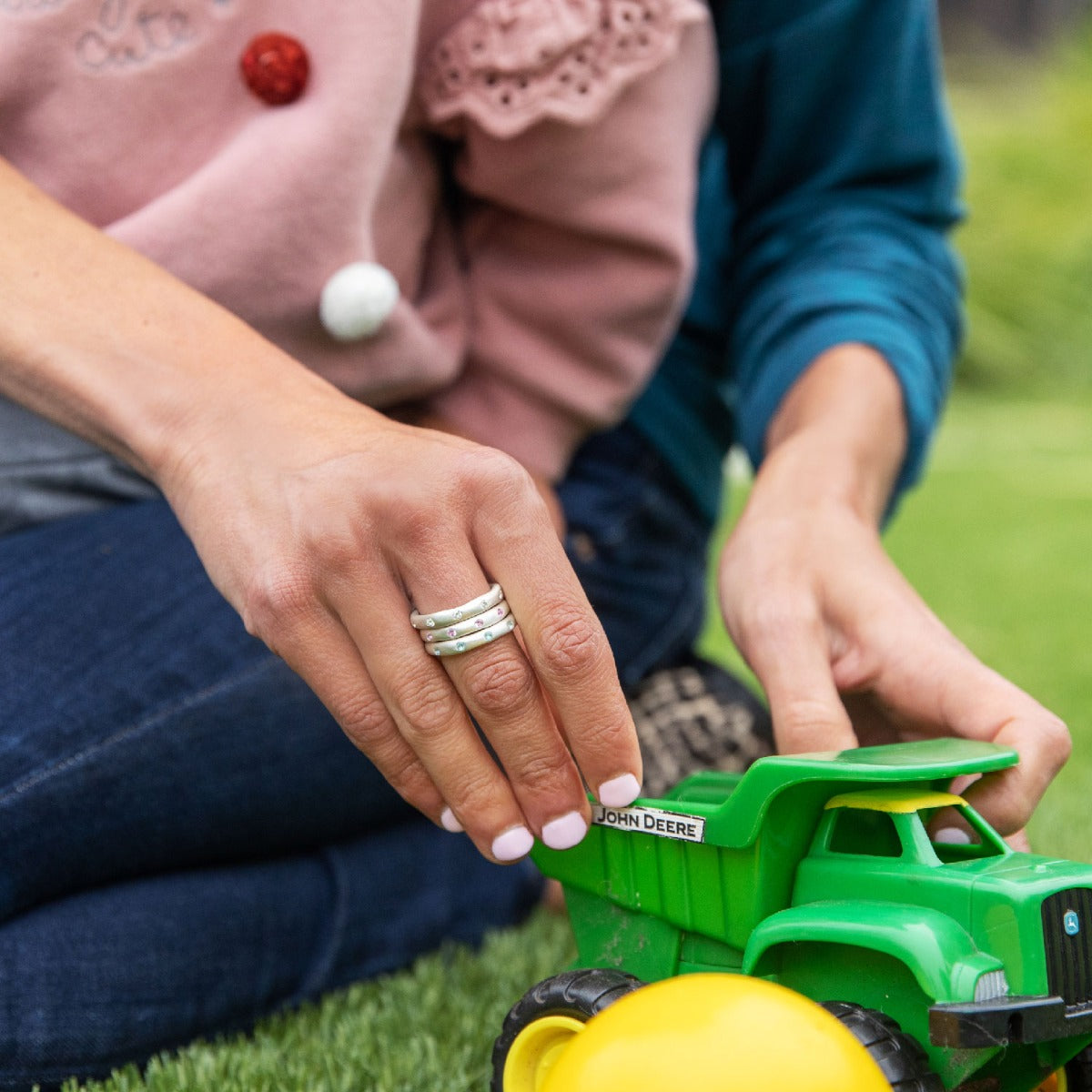 Stacking Birthstone Rings (Sterling Silver)