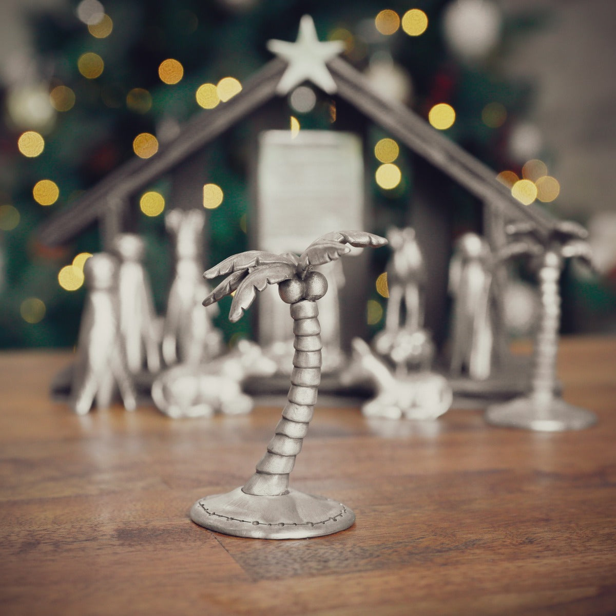 Christmas Nativity Palm Tree Figurine (Pewter)