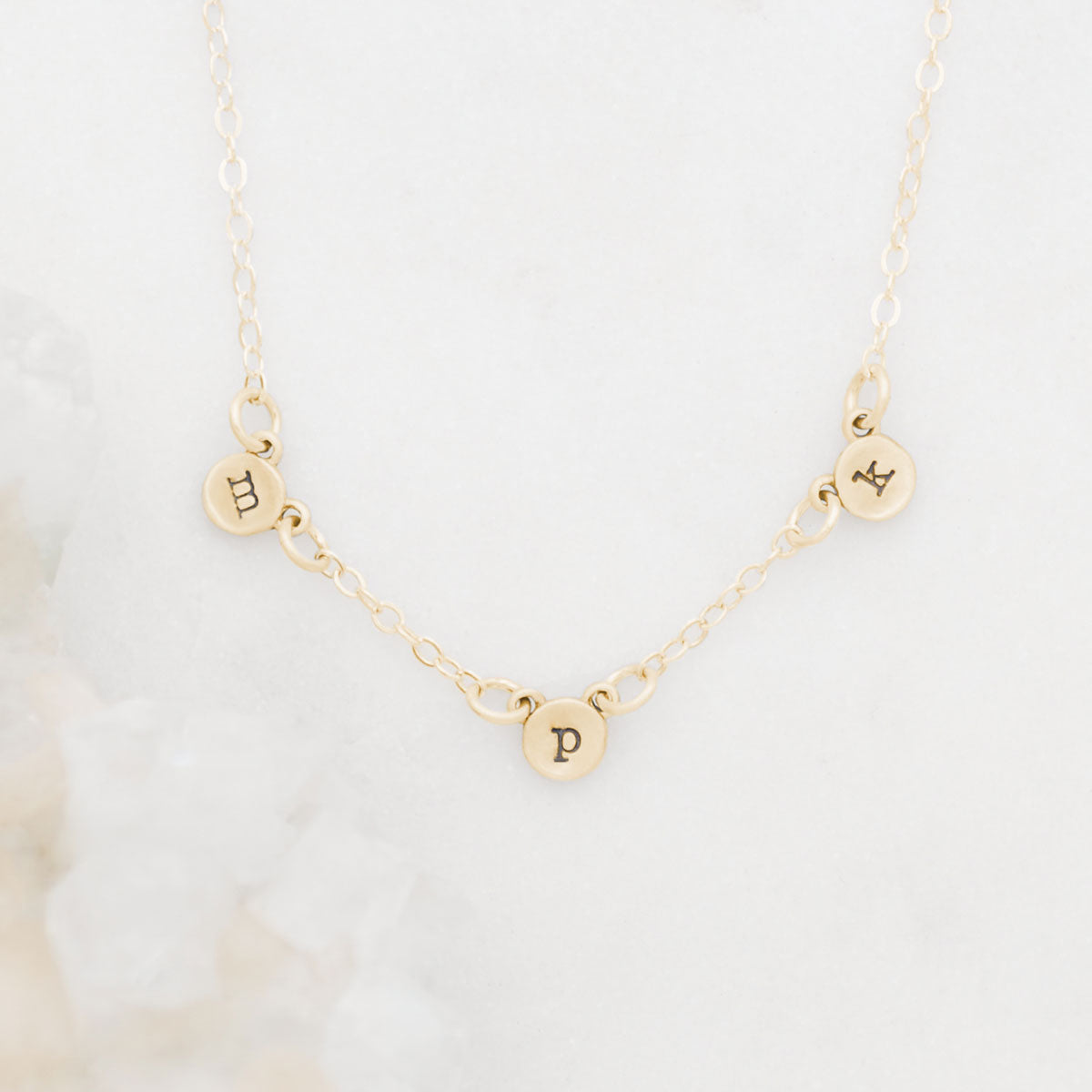 My Darling Ones Initial Necklace (10K Solid Gold)