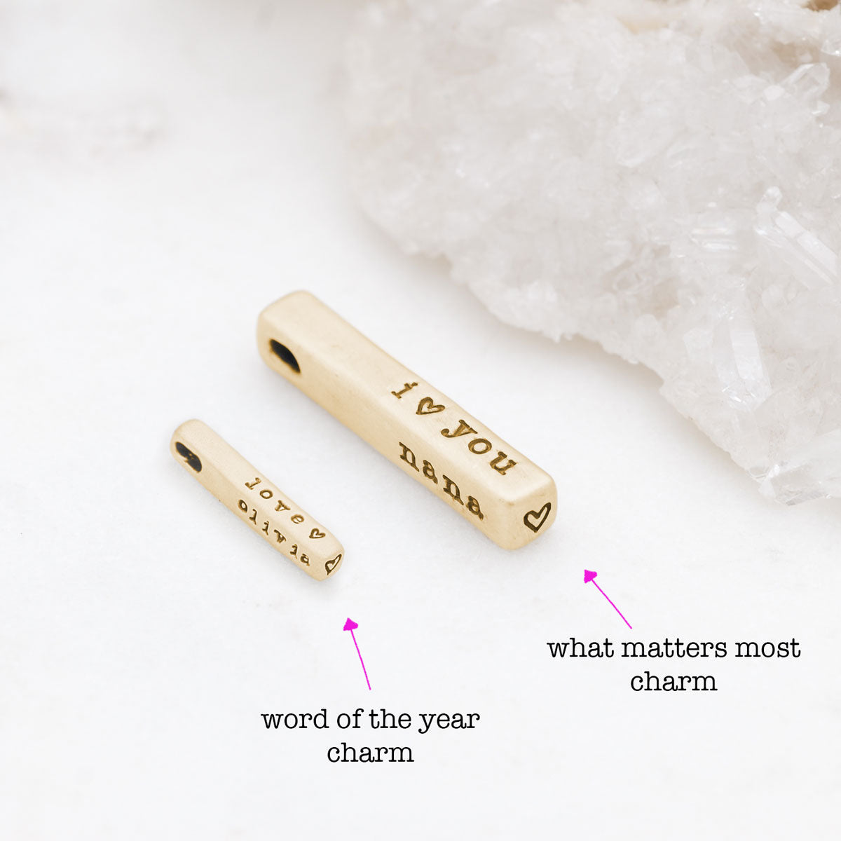 What Matters Most Charm - 4 Sides (10K Solid Gold)
