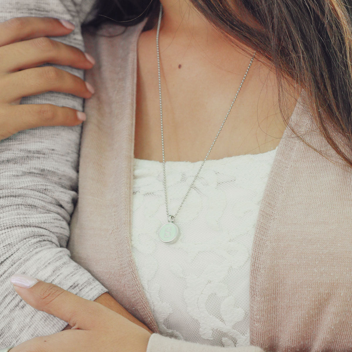 Typewriter Initial Necklace (Pewter)