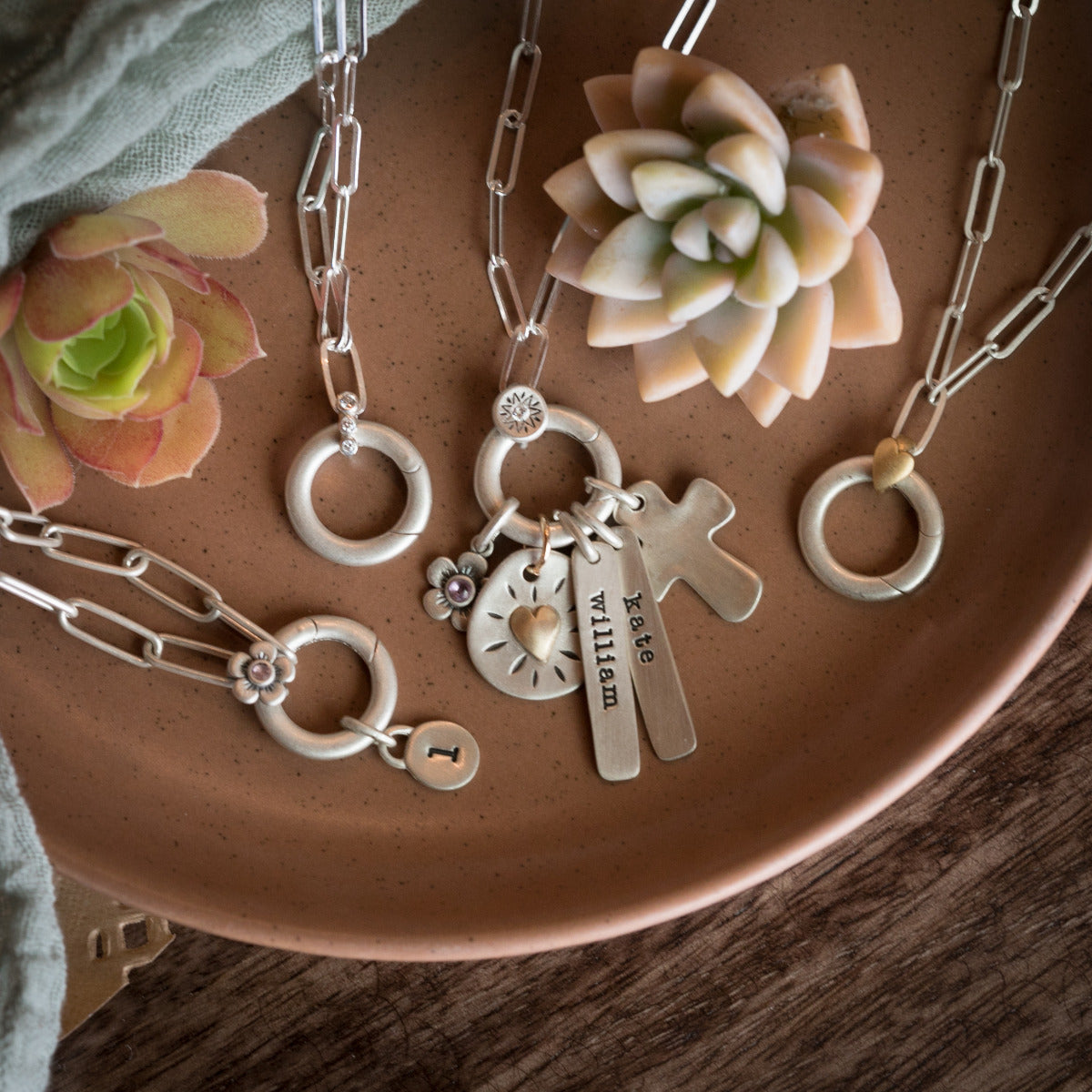 Sunburst Buildable Charm Necklace (Sterling Silver)