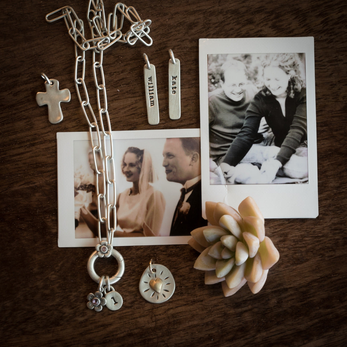 Birthstone Bloom Buildable Charm Necklace (Sterling Silver)