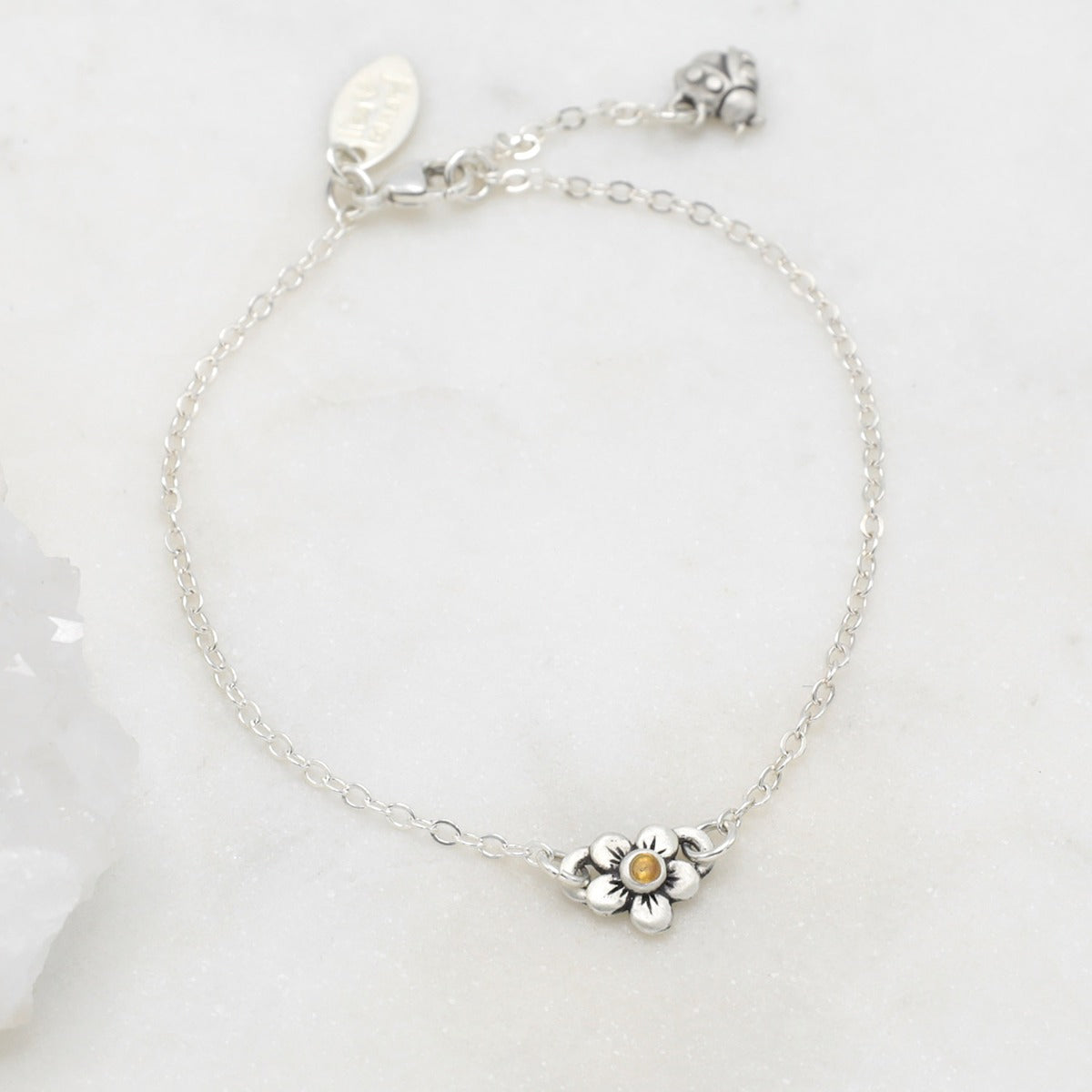 Birthstone Bloom Bracelet (Sterling Silver)