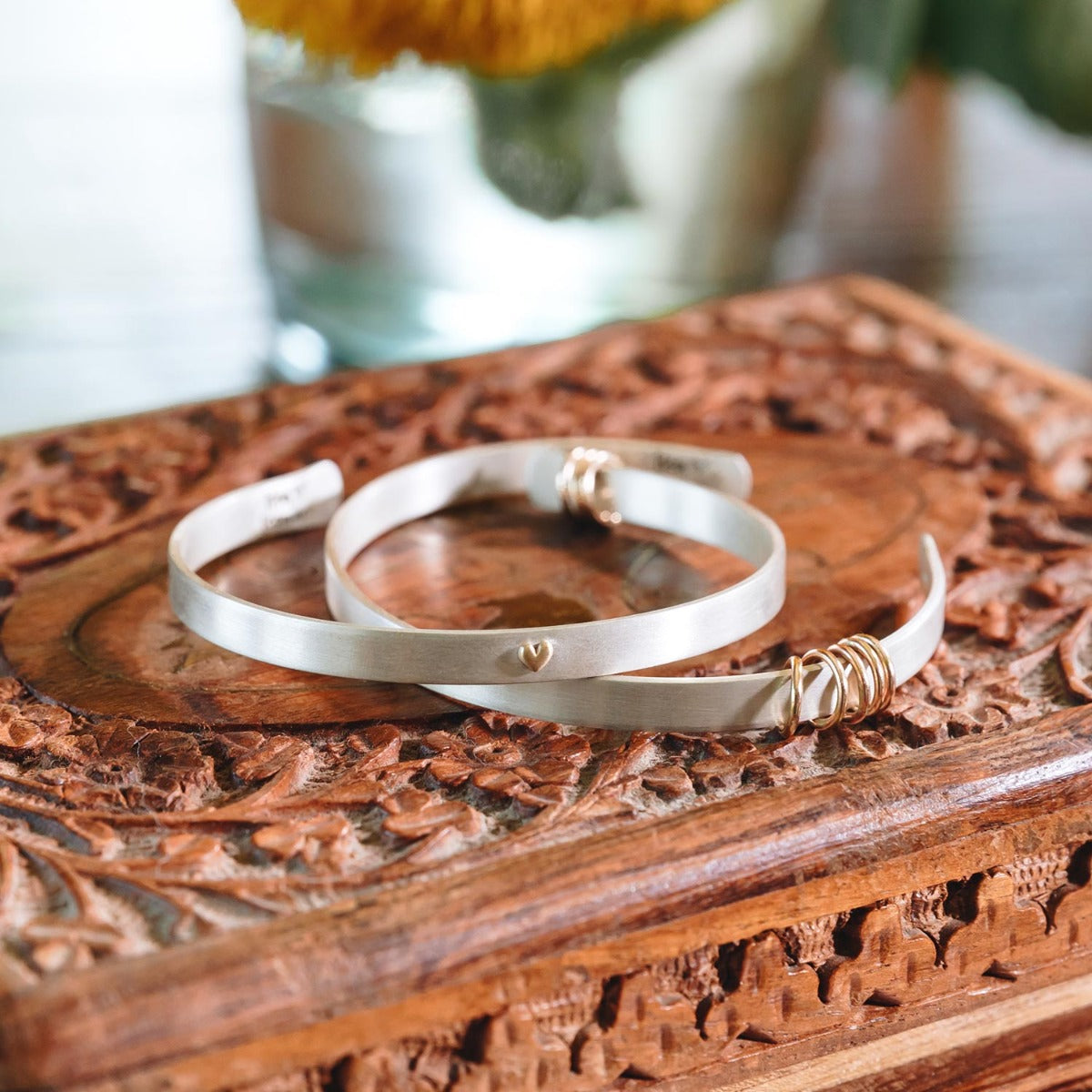 You Have My Heart Cuff (Sterling Silver & 10K Solid Gold)