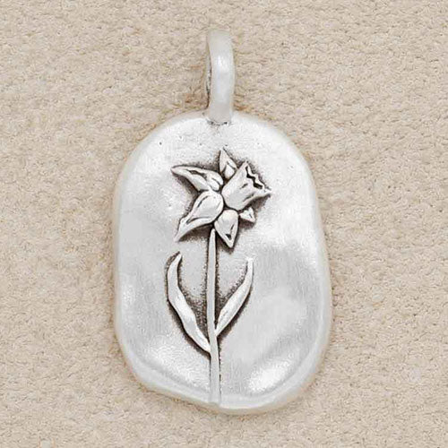 March Birth Flower Charm (Sterling Silver)