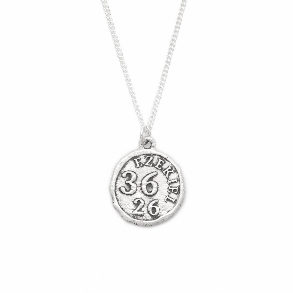 Ezekiel 36:26 Coin Necklace (Sterling Silver)