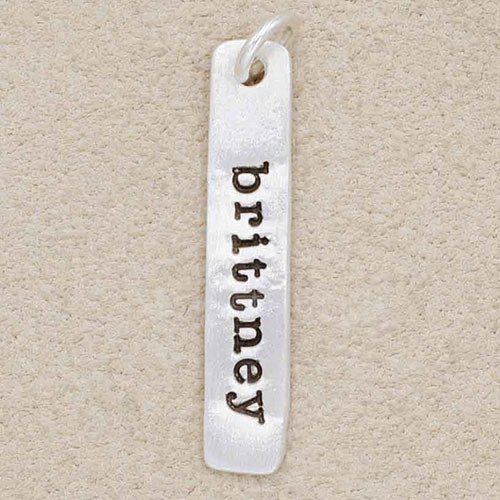 Skinny Tag Charm (Sterling Silver)