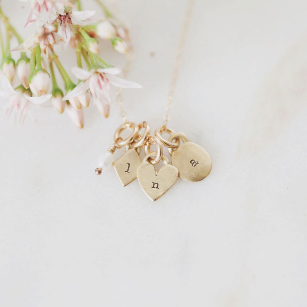 Wild About You Initials Necklace (10K Solid Gold)