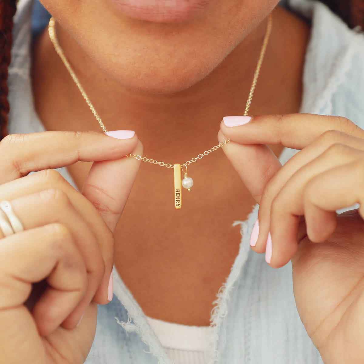 Word of the Year Necklace - 2 sides (14K Solid Gold)