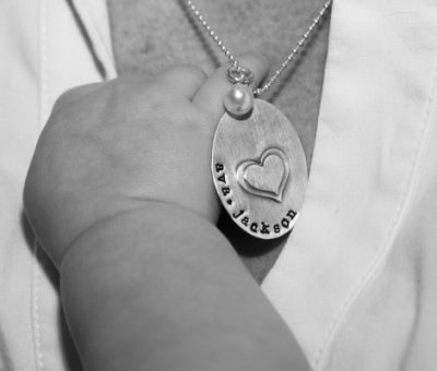 a pure sweetness love {hand-stamped captured heart necklace}