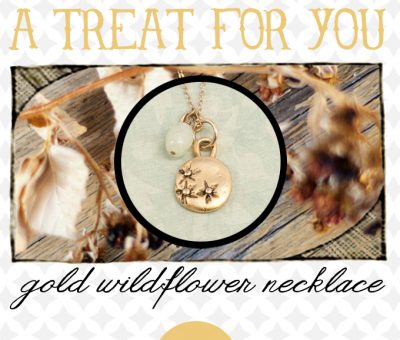 gold wildflower necklace on sale {happy halloween!}