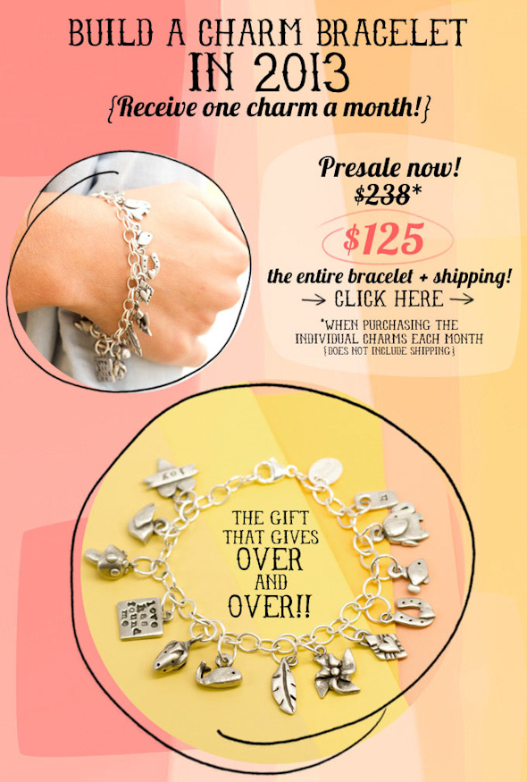 offering one charm every month! {our {brand new} charm bracelet!}