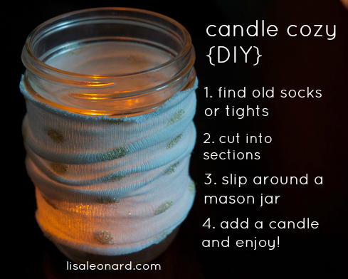 candle cozy DIY